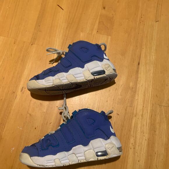 Nike Air More Uptempo (GS) Medium Blue White Size 3Y - Picture 3 of 5